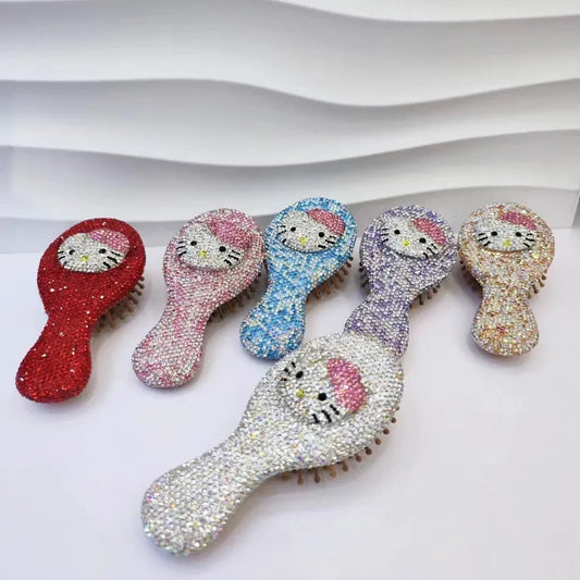 Hello Kitty Crystal Mini Comb | Kawaii Portable Massage Brush Women - Cake Pops Parties