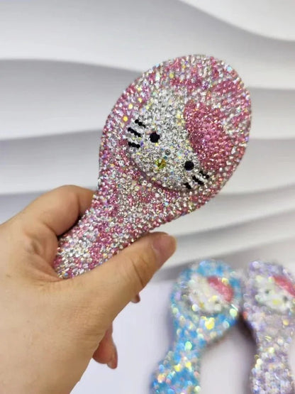 Hello Kitty Crystal Mini Comb | Kawaii Portable Massage Brush Women - Cake Pops Parties