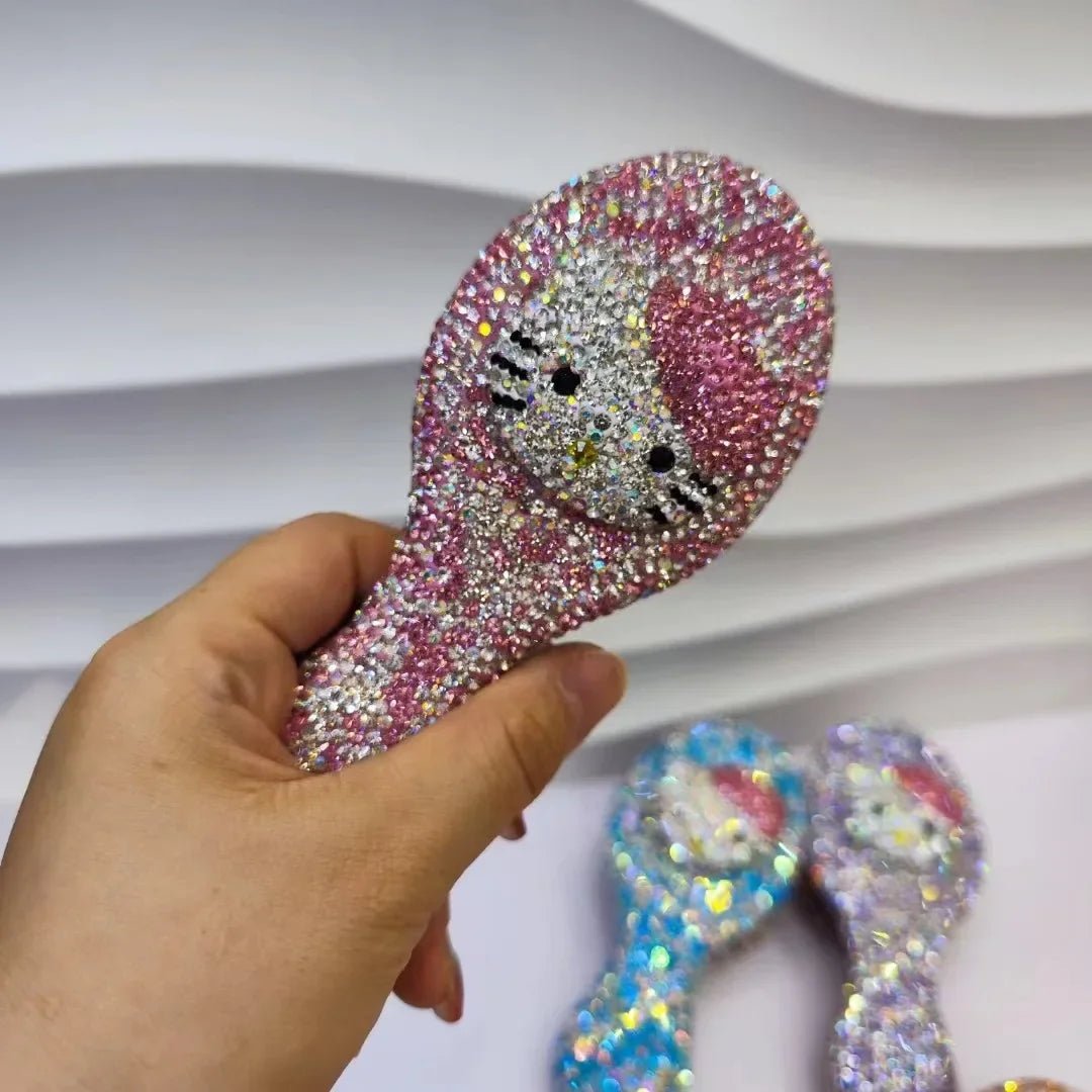 Hello Kitty Crystal Mini Comb | Kawaii Portable Massage Brush Women - Cake Pops Parties