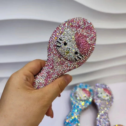 Hello Kitty Crystal Mini Comb | Kawaii Portable Massage Brush Women - Cake Pops Parties