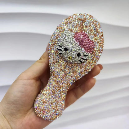 Hello Kitty Crystal Mini Comb | Kawaii Portable Massage Brush Women - Cake Pops Parties