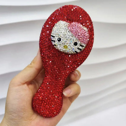 Hello Kitty Crystal Mini Comb | Kawaii Portable Massage Brush Women - Cake Pops Parties