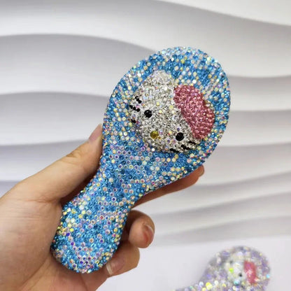 Hello Kitty Crystal Mini Comb | Kawaii Portable Massage Brush Women - Cake Pops Parties