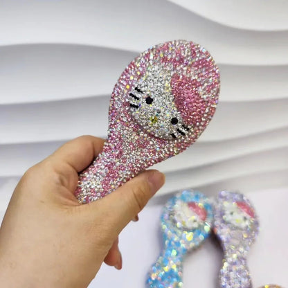Hello Kitty Crystal Mini Comb | Kawaii Portable Massage Brush Women - Cake Pops Parties