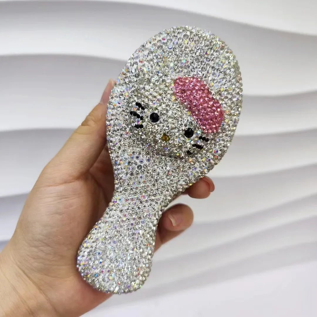 Hello Kitty Crystal Mini Comb | Kawaii Portable Massage Brush Women - Cake Pops Parties
