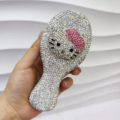 Hello Kitty Crystal Mini Comb | Kawaii Portable Massage Brush Women - Cake Pops Parties