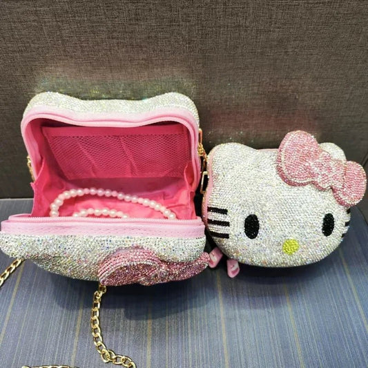Hello Kitty Diamond Messenger Bag | Cute Cartoon Handbag for Girls - Cake Pops Parties
