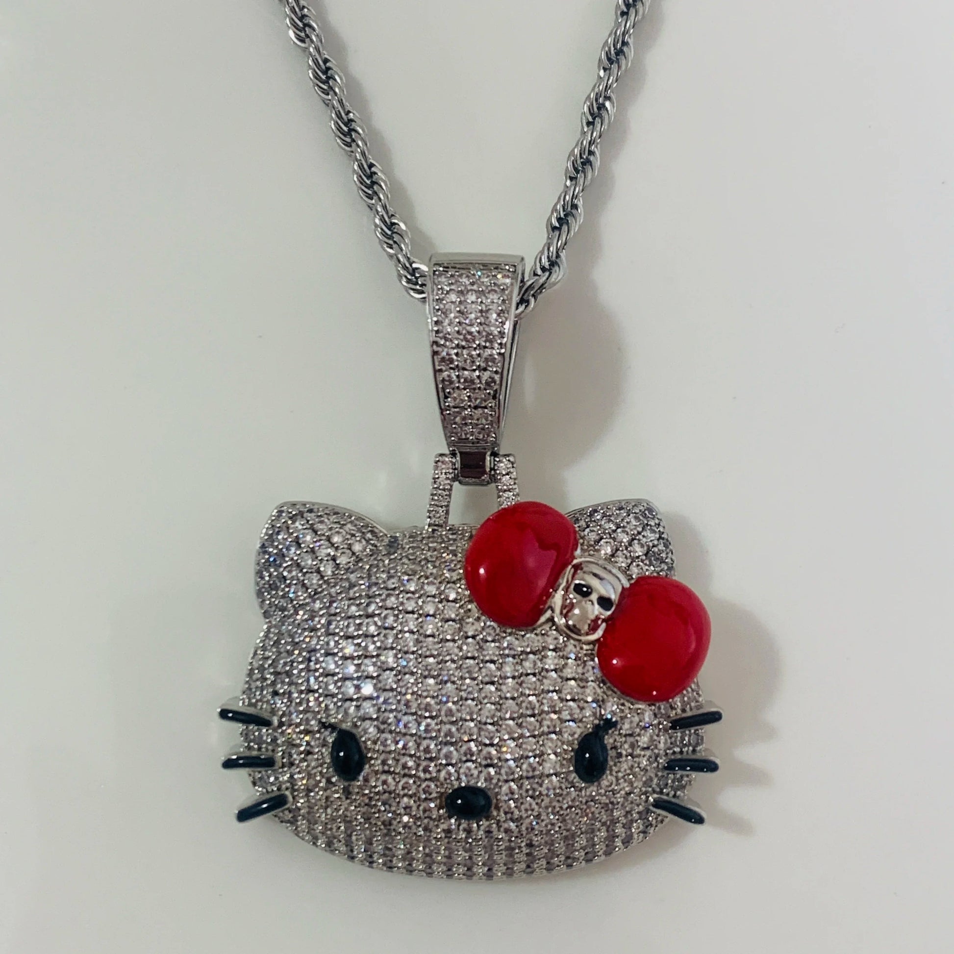 Hello Kitty Diamond Necklace Cuban Chain Sanrio Jewelry - Cake Pops Parties