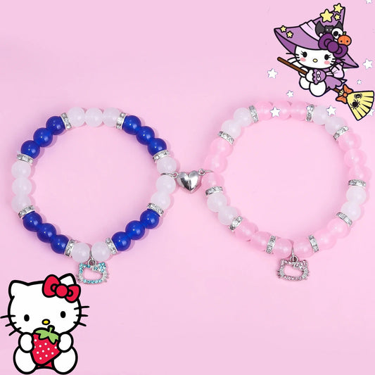 Hello Kitty DIY Beaded Bracelet Blue Pink Sanrio Girl Gift - Cake Pops Parties