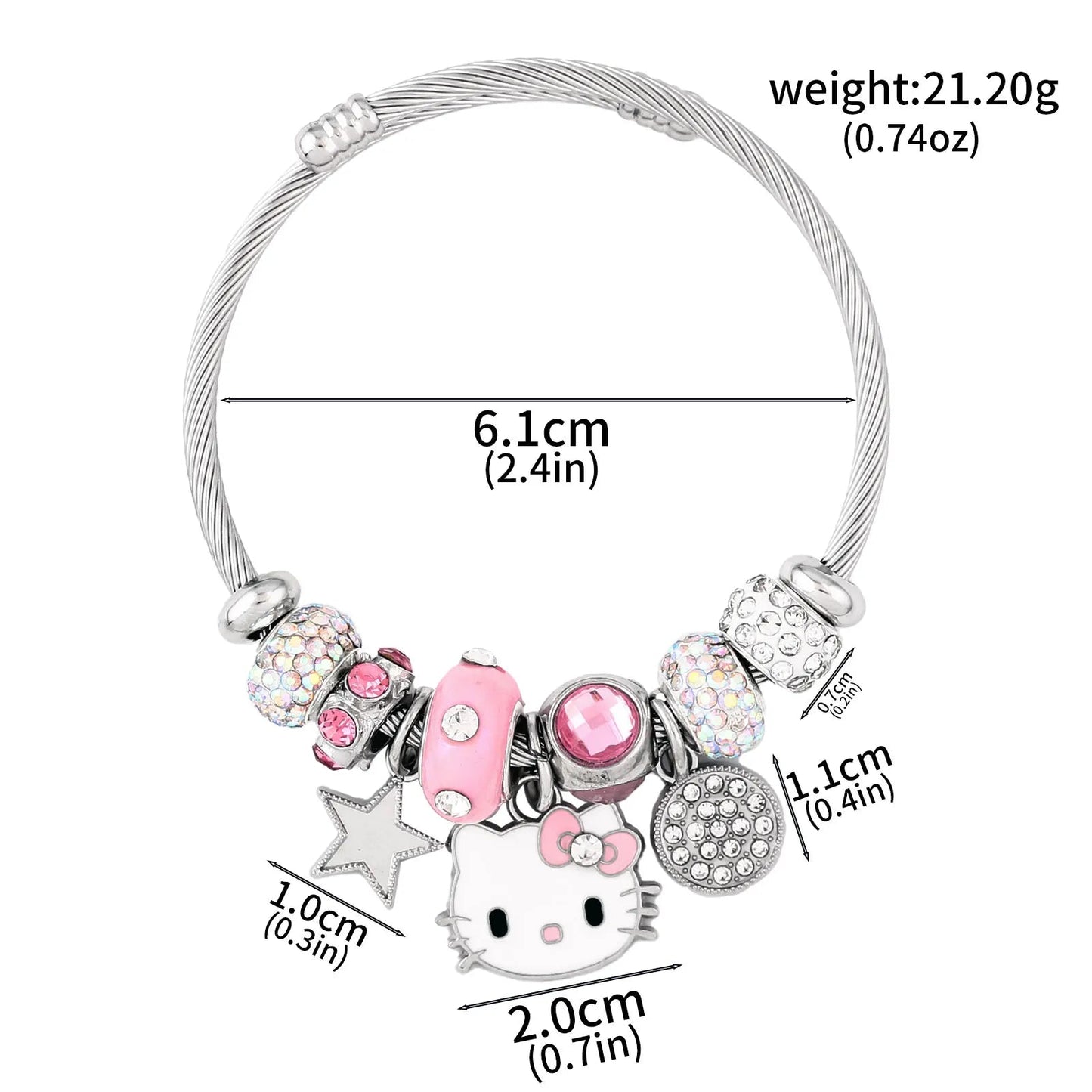 Hello Kitty DIY Pink Bow Bracelet Cosplay Sanrio Cute Gift - Cake Pops Parties