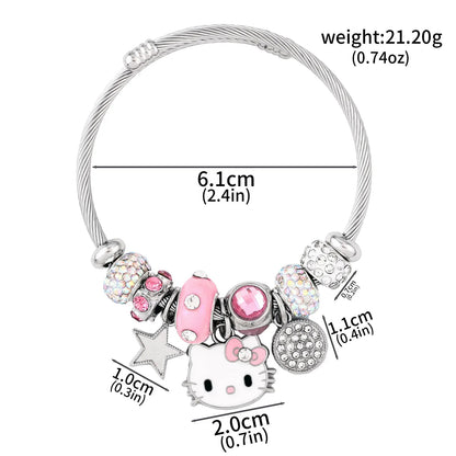 Hello Kitty DIY Pink Bow Bracelet Cosplay Sanrio Cute Gift - Cake Pops Parties
