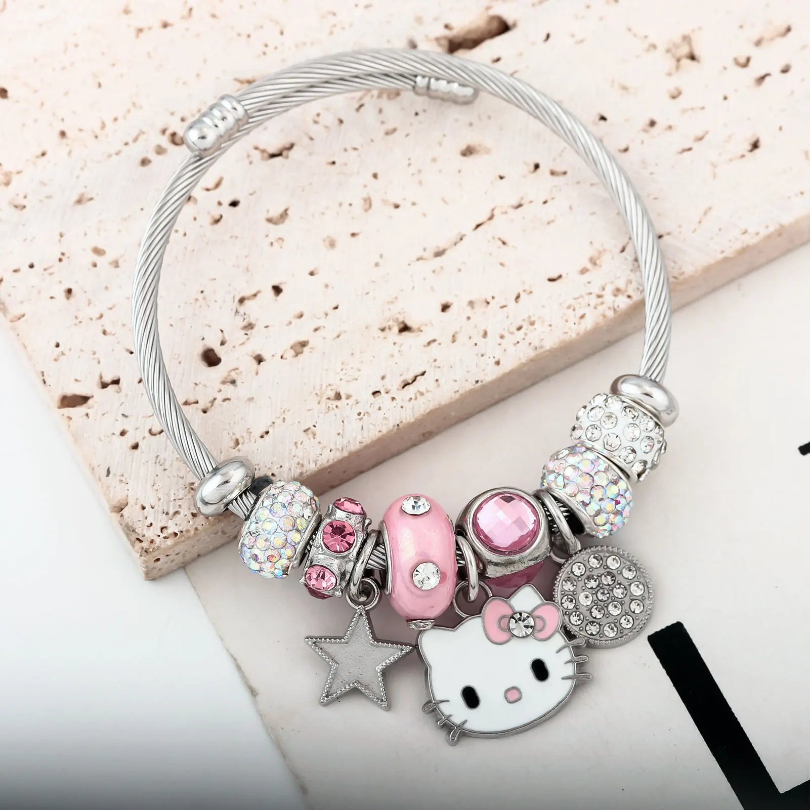 Hello Kitty DIY Pink Bow Bracelet Cosplay Sanrio Cute Gift - Cake Pops Parties