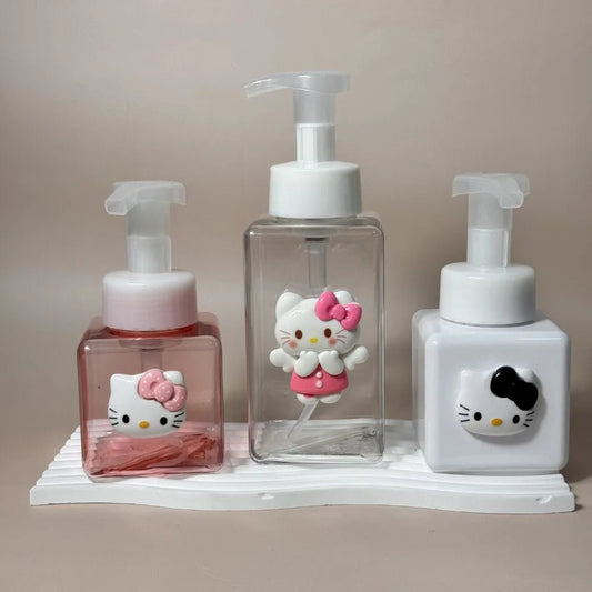 Hello Kitty Foaming Soap Dispenser Portable Kawaii Bathroom Pump - Cake Pops Parties