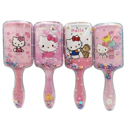 Hello Kitty Glitter Hair Brush | Floating Sequin Comb | Girl Gift - Cake Pops Parties