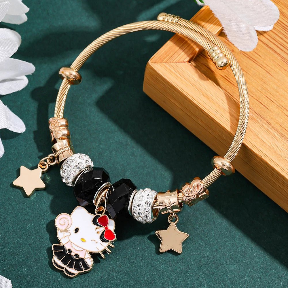 Hello Kitty Gold Luxury Bangle Sanrio Wedding Jewelry Gift Women - Cake Pops Parties