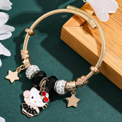 Hello Kitty Gold Luxury Bangle Sanrio Wedding Jewelry Gift Women - Cake Pops Parties