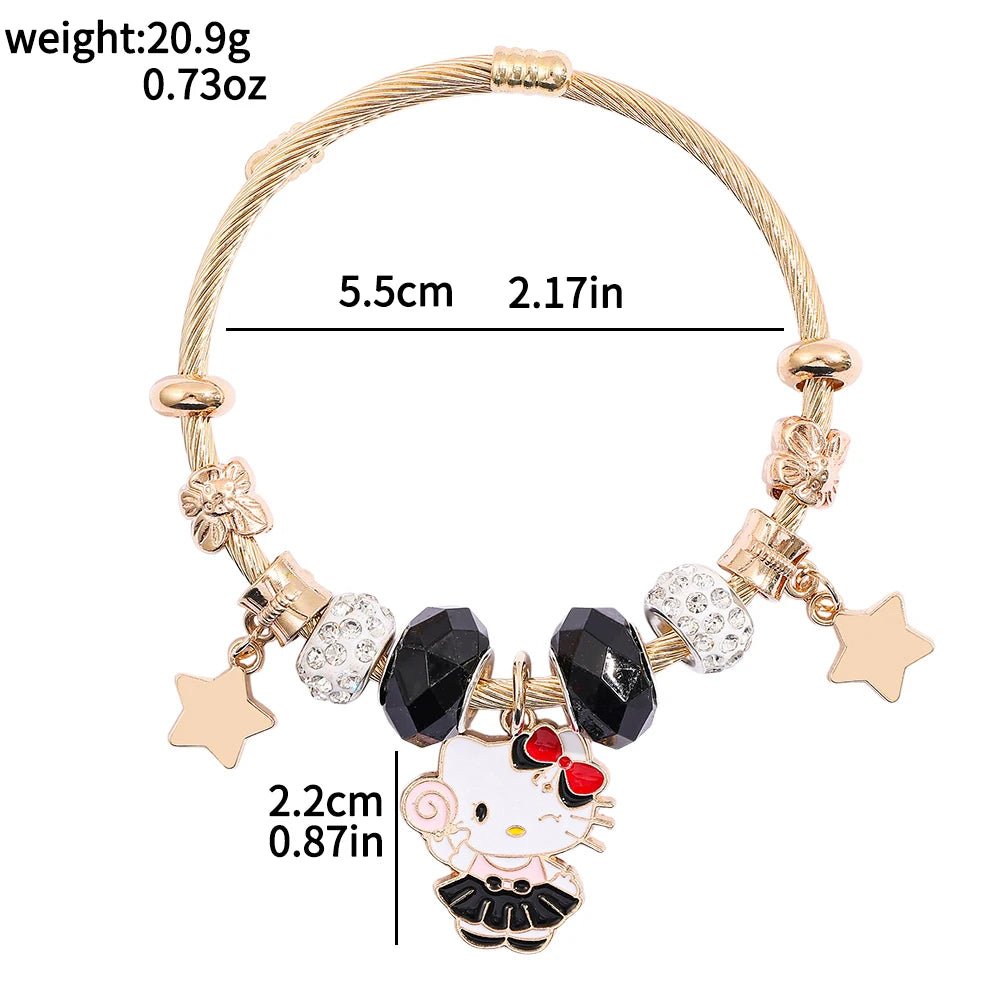 Hello Kitty Gold Luxury Bangle Sanrio Wedding Jewelry Gift Women - Cake Pops Parties