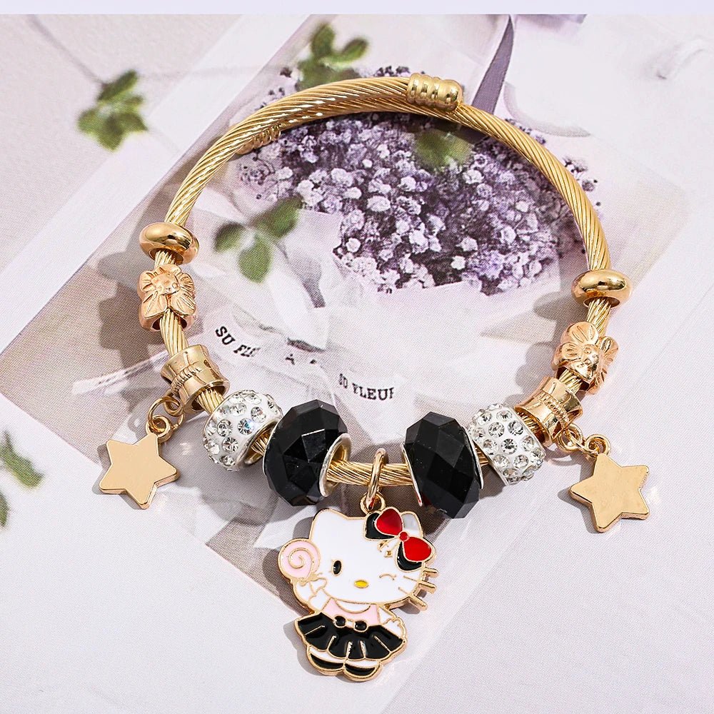 Hello Kitty Gold Luxury Bangle Sanrio Wedding Jewelry Gift Women - Cake Pops Parties