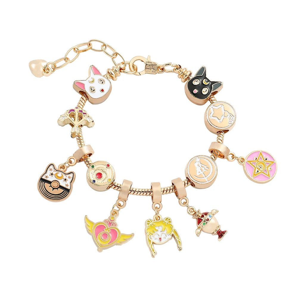 Hello Kitty Gold Plated Charm Bracelet Women Kawaii Sanrio Gift - Cake Pops Parties