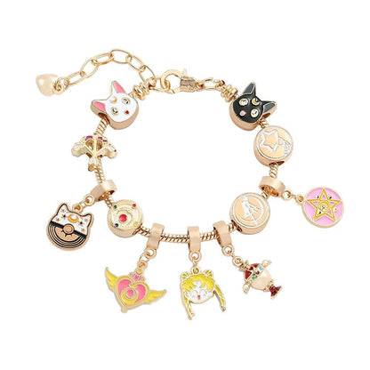 Hello Kitty Gold Plated Charm Bracelet Women Kawaii Sanrio Gift - Cake Pops Parties