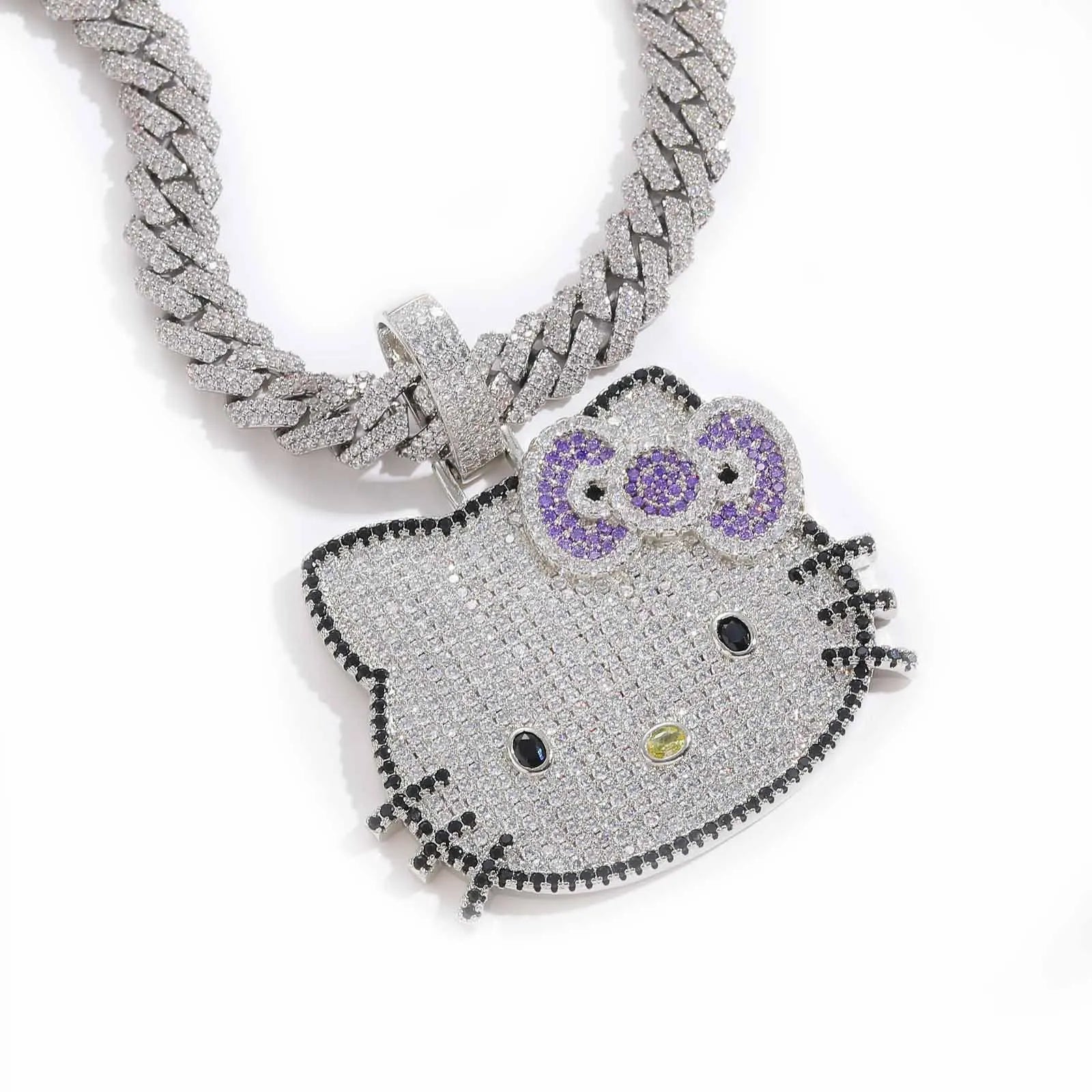Hello Kitty Hip Hop Chain Sanrio Twist Pendant Necklace Gift - Cake Pops Parties