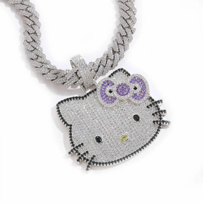 Hello Kitty Hip Hop Chain Sanrio Twist Pendant Necklace Gift - Cake Pops Parties