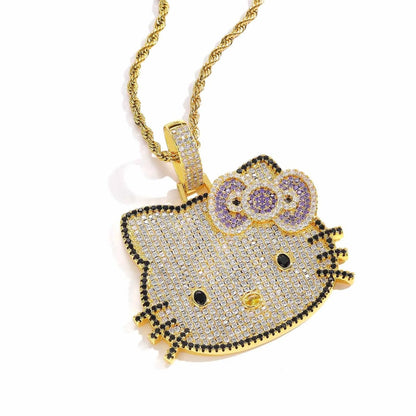 Hello Kitty Hip Hop Chain Sanrio Twist Pendant Necklace Gift - Cake Pops Parties