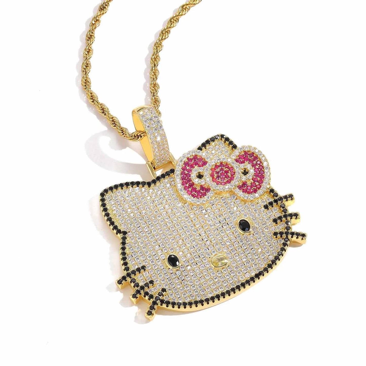 Hello Kitty Hip Hop Chain Sanrio Twist Pendant Necklace Gift - Cake Pops Parties