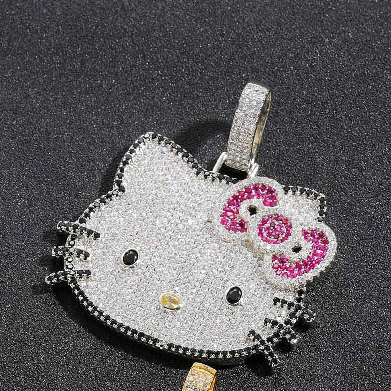 Hello Kitty Hip Hop Chain Sanrio Twist Pendant Necklace Gift - Cake Pops Parties