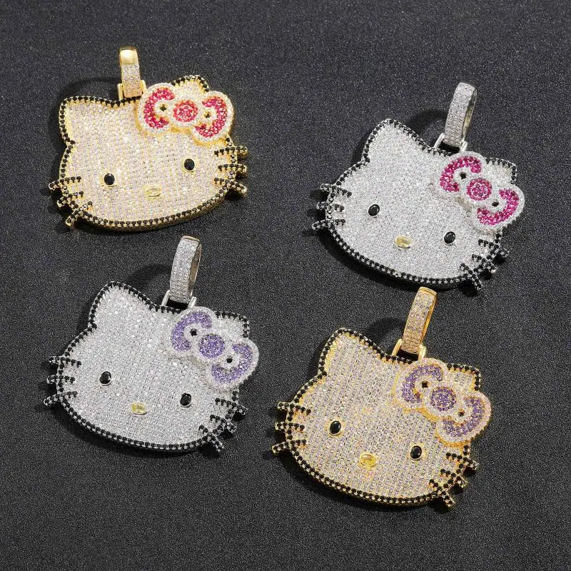 Hello Kitty Hip Hop Chain Sanrio Twist Pendant Necklace Gift - Cake Pops Parties
