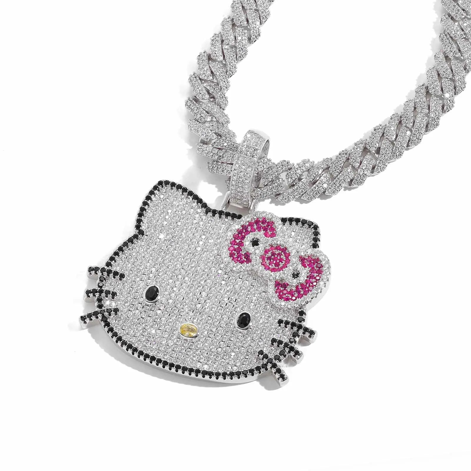 Hello Kitty Hip Hop Chain Sanrio Twist Pendant Necklace Gift - Cake Pops Parties