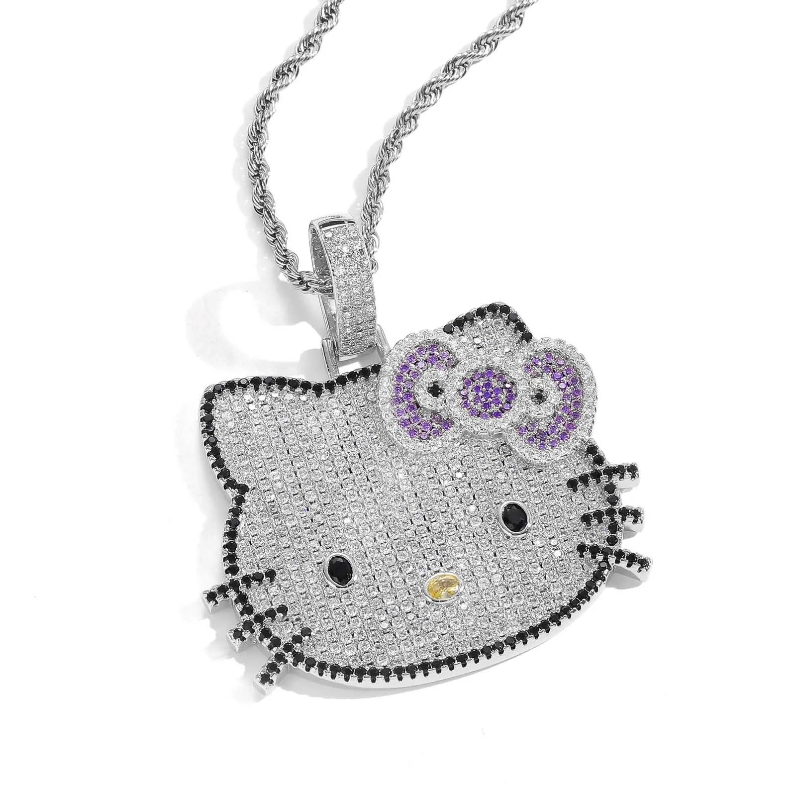 Hello Kitty Hip Hop Chain Sanrio Twist Pendant Necklace Gift - Cake Pops Parties