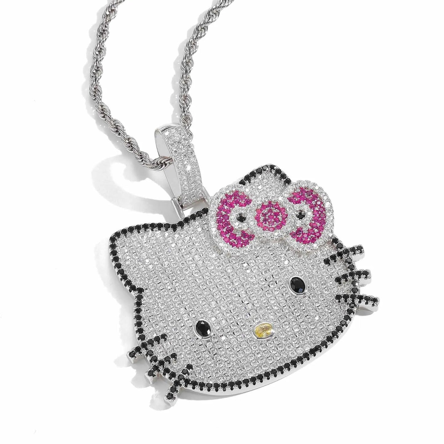 Hello Kitty Hip Hop Chain Sanrio Twist Pendant Necklace Gift - Cake Pops Parties