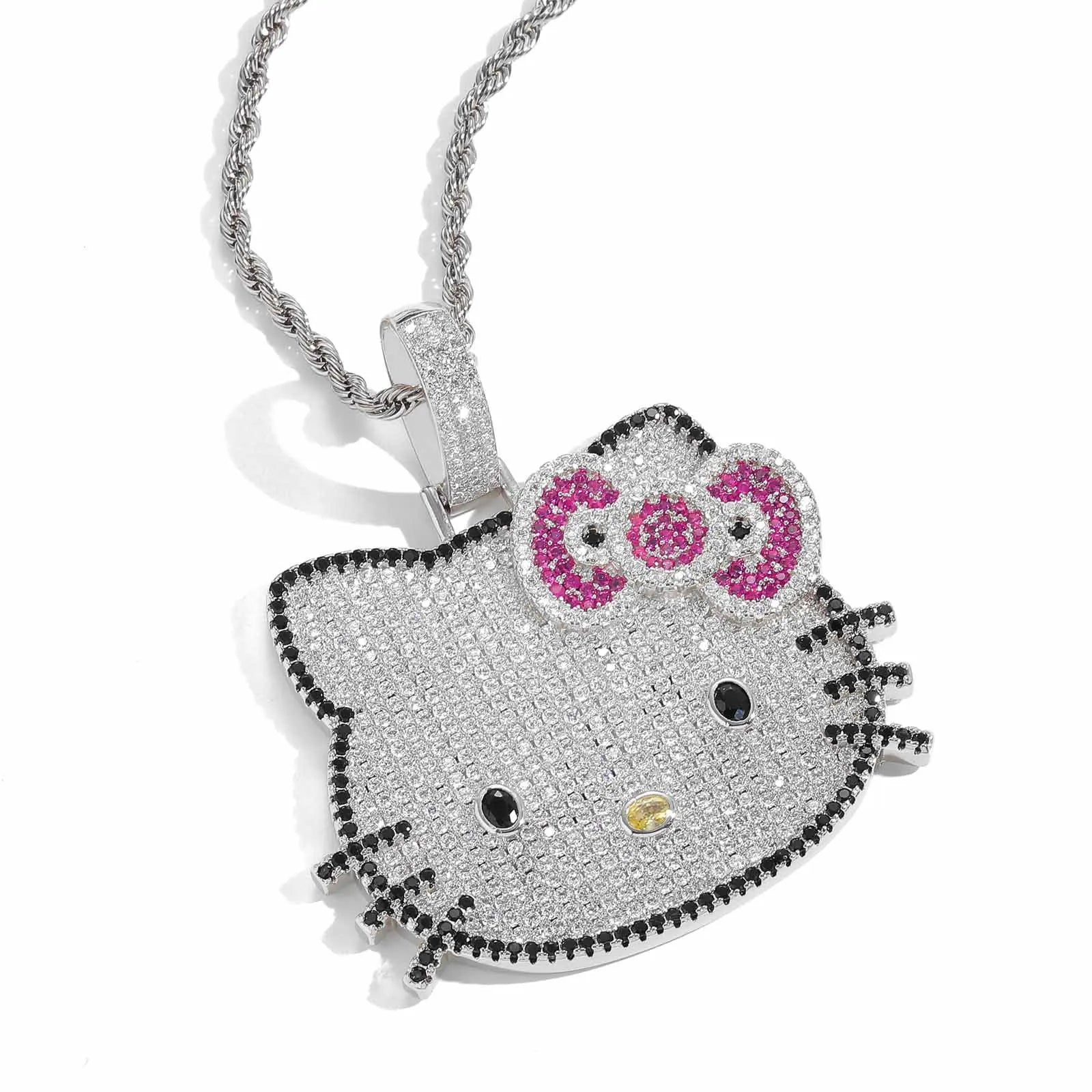 Hello Kitty Hip Hop Chain Sanrio Twist Pendant Necklace Gift - Cake Pops Parties