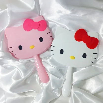 Hello Kitty Kawaii Handheld Makeup Mirror Cat Handle Girl Gift - Cake Pops Parties