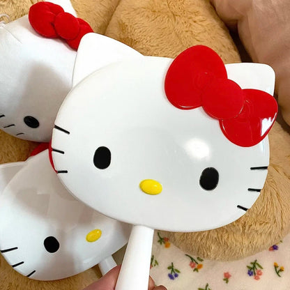 Hello Kitty Kawaii Handheld Makeup Mirror Cat Handle Girl Gift - Cake Pops Parties