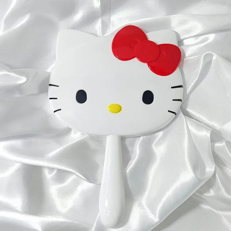 Hello Kitty Kawaii Handheld Makeup Mirror Cat Handle Girl Gift - Cake Pops Parties