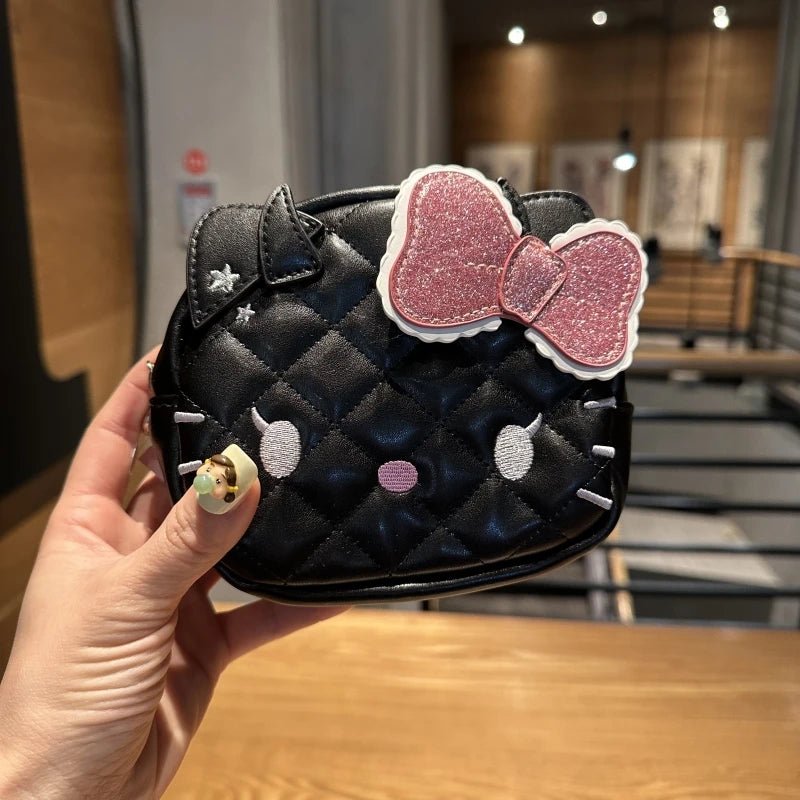 Hello Kitty Kawaii Makeup Bag - Quilted PU Cosmetic Pouch Bow - Cake Pops Parties