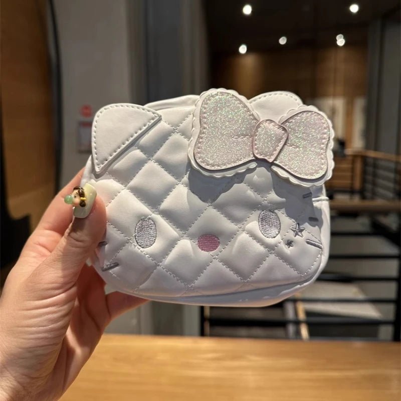 Hello Kitty Kawaii Makeup Bag - Quilted PU Cosmetic Pouch Bow - Cake Pops Parties