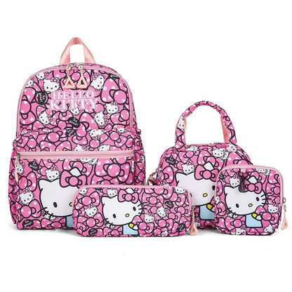 Hello Kitty Kuromi 4PCS Backpack Set - Girls Kindergarten School Bag - Cake Pops Parties