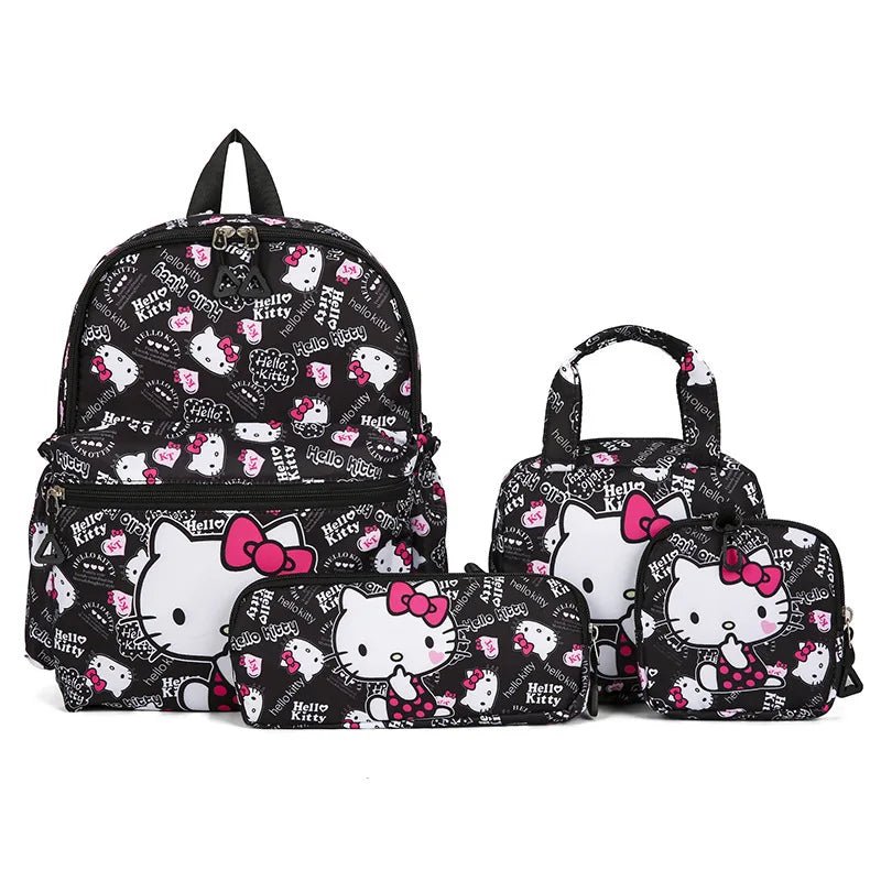Hello Kitty Kuromi 4PCS Backpack Set - Girls Kindergarten School Bag - Cake Pops Parties