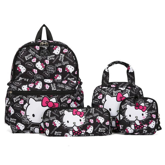 Hello Kitty Kuromi 4PCS Backpack Set - Girls Kindergarten School Bag - Cake Pops Parties
