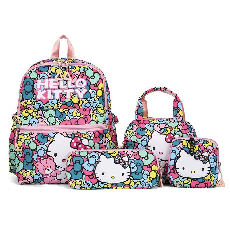 Hello Kitty Kuromi 4PCS Backpack Set - Girls Kindergarten School Bag - Cake Pops Parties
