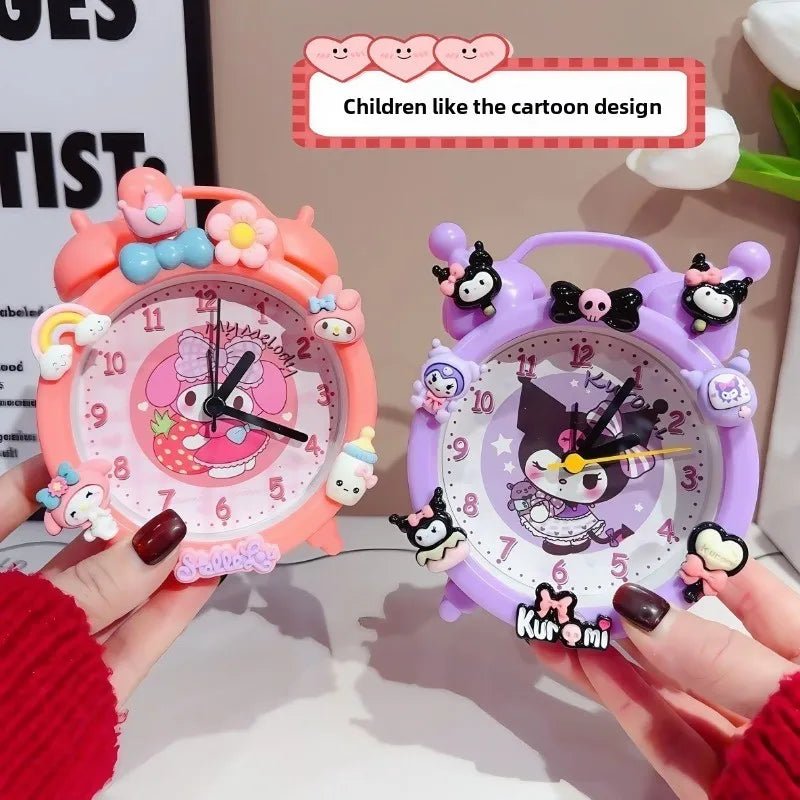 Hello Kitty Kuromi Alarm Clock Kids Desktop Cute Cartoon Timer - Cake Pops Parties