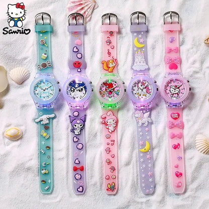 Hello Kitty Kuromi Cinnamoroll 3D Luminous Watch Kids Gift - Cake Pops Parties