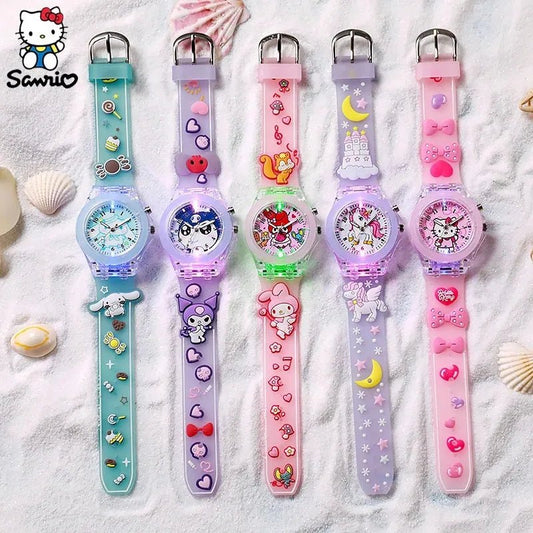 Hello Kitty Kuromi Cinnamoroll 3D Luminous Watch Kids Gift - Cake Pops Parties