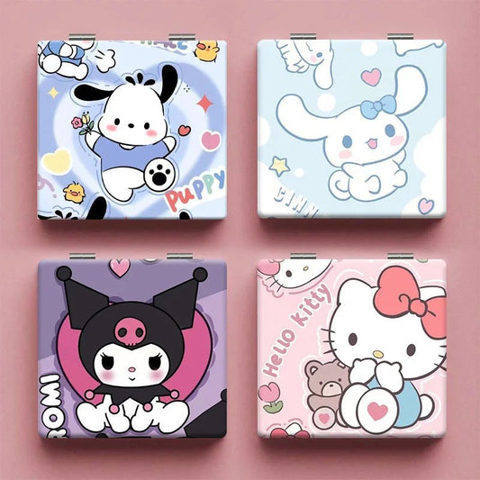 Hello Kitty Kuromi Compact Mirror Portable Folding Makeup Gift - Cake Pops Parties