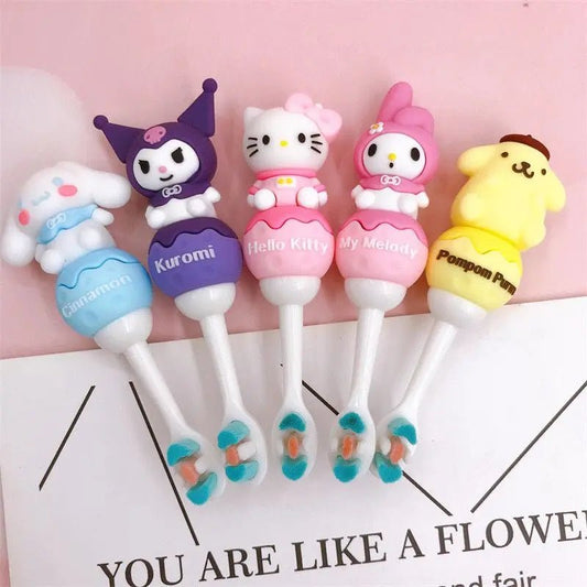 Hello Kitty Kuromi Kids Toothbrush 3D Silicone Soft Bristle - Cake Pops Parties