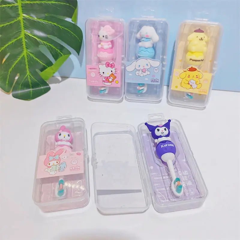 Hello Kitty Kuromi Kids Toothbrush 3D Silicone Soft Bristle - Cake Pops Parties