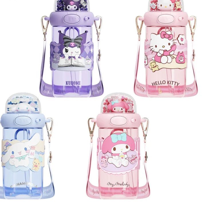 Hello Kitty Kuromi Water Cup Kids Straw Bottle Leak - proof Gift - Cake Pops Parties